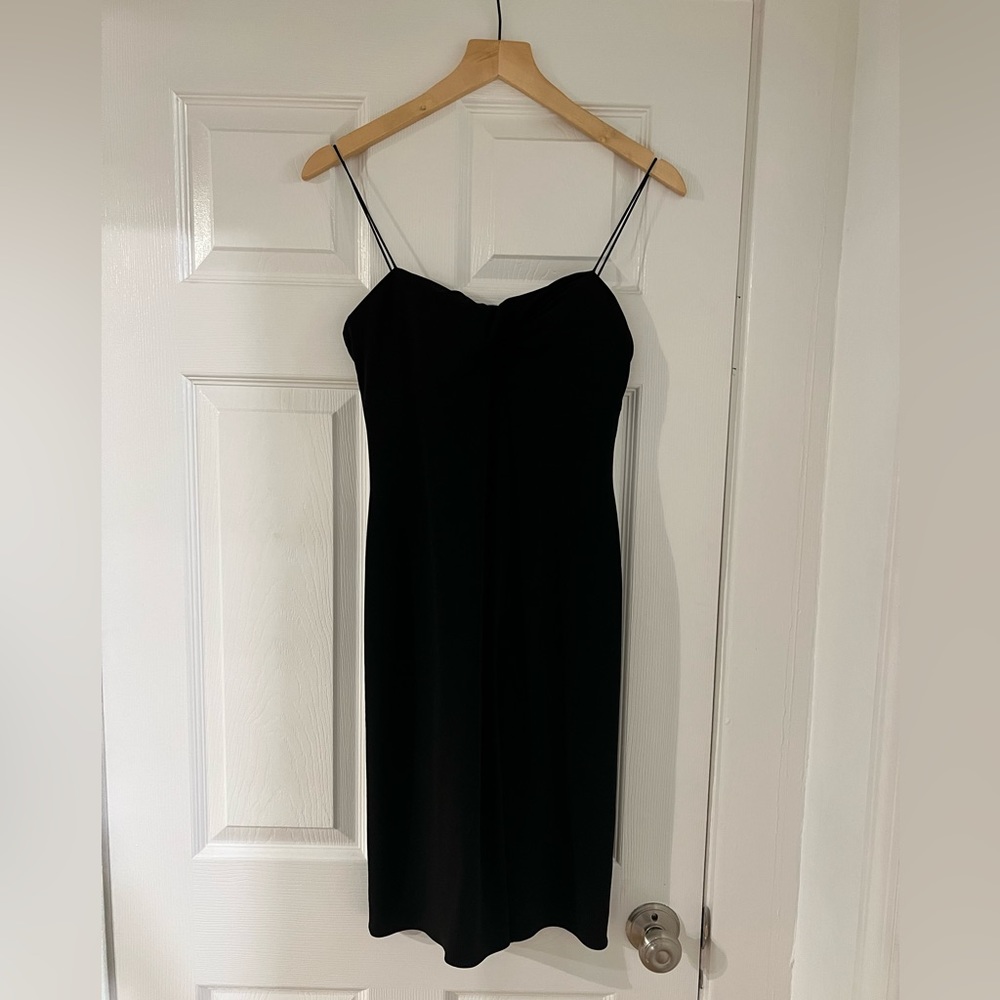 Laundry by Design Black Fitted Dress (Midi Length)
